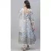 Pure Cotton Foliage Print Work Designer Plus Size Readymade Salwar Suit in Grey -9088185634