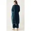 Velvet Embroidery Work Plus Size Readymade Salwar Suit in Navy Blue -9087185633
