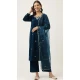 Velvet Embroidery Work Designer Heavy Readymade Salwar Suit in Navy Blue -9087185633