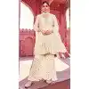 Georgette Embroidery Work Designer Wear Plus Size Salwar Suit in White -9109185709