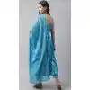 Cotton Block Print Work Party Wear Readymade Salwar Kameez in Turquoise Blue -9119185755