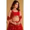Georgette Embroidery Work Designer Wear Lehenga Choli in Red -9125185815