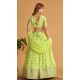 Georgette Embroidery Work Designer Wear Lehenga Choli in Neon Green -9125185816