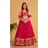 Georgette Embroidery Work Designer Wear Plus Size Lehenga Choli in Pink -9125185818