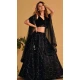 Black Organza Net Embroidery Work Designer Wear Lehenga Choli -9125185820