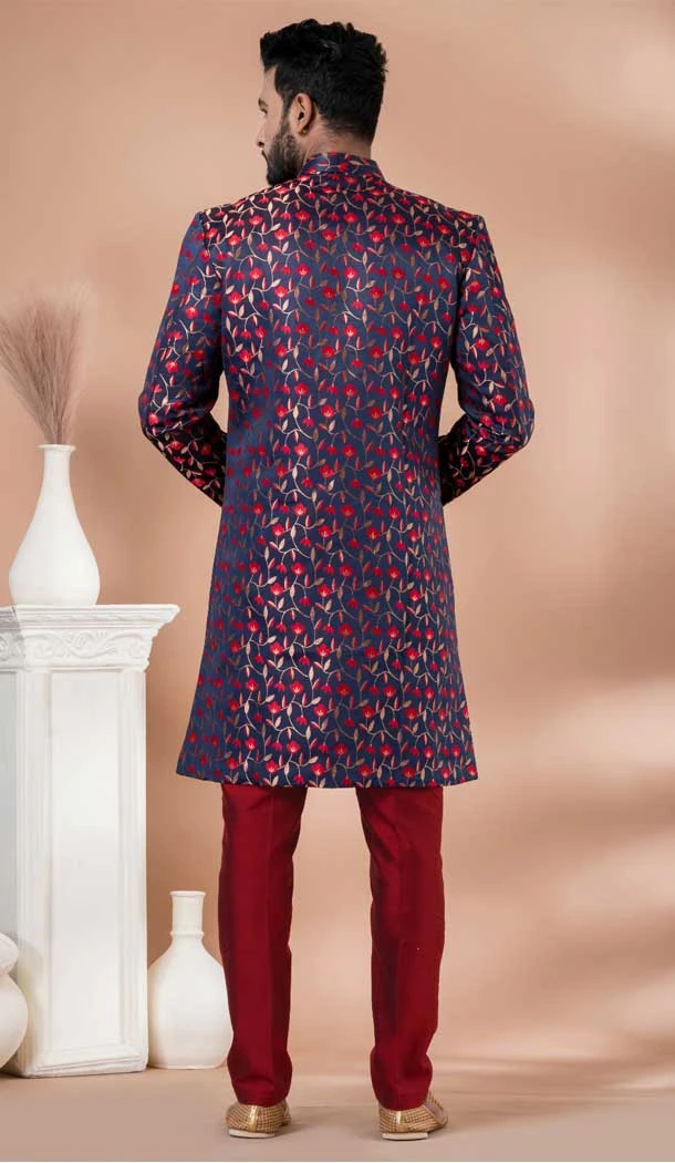 Banarasi Dhupion Silk Designer Indo Western for Men in Multi Color -9131185828