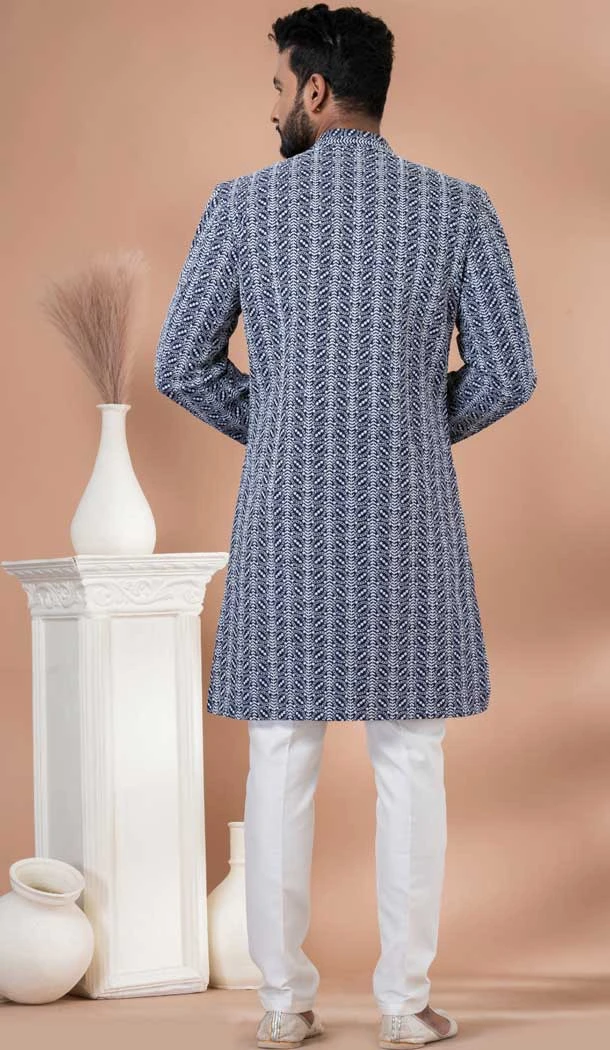 Dhupion Silk Designer Indo Western for Men in Multi Color -9131185829