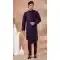 Jacquard Silk Designer Indo Western for Men in Navy Blue Color -9131185832