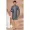 Jacquard Silk Designer Indo Western for Men in Grey Color -9131185844