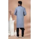 Viscose Designer Wear Kurta Pajama for Men in Grey Color -9132185849