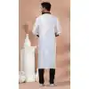 Dhupion Silk Designer Wear Plus Size Kurta Pajama for Men in White Color -9132185850