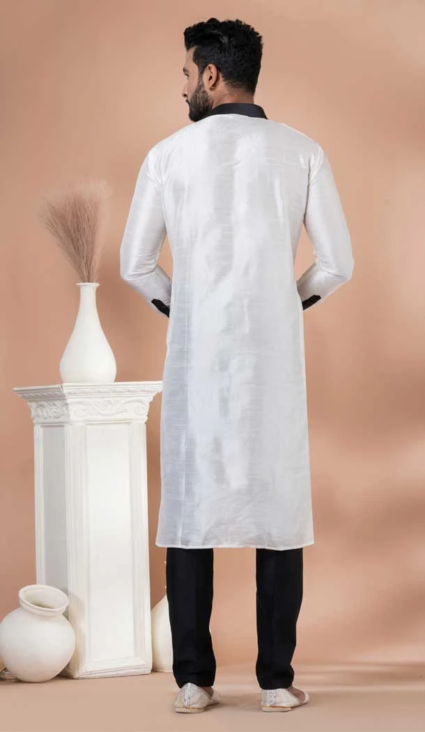 Dhupion Silk Designer Wear Kurta Pajama for Men in Multi Color -9132185851