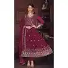 Georgette Embroidery Work Plus Size Anarkali Style Salwar Suit in Dark Pink -9176186136