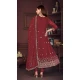 Georgette Embroidery Work Anarkali Style Salwar Suit in Maroon -9176186137
