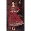 Georgette Embroidery Work Plus Size Anarkali Style Salwar Suit in Maroon -9176186137