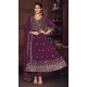 Georgette Embroidery Work Anarkali Style Salwar Suit in Purple -9176186138