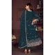 Georgette Embroidery Work Anarkali Style Salwar Suit in Rama Blue -9176186139