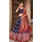 Digital Print Work Tussar Silk Navratri Chaniya Choli in Navy Blue -9181186157