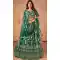Faux Georgette Embroidery Work Mahendi Green Navratri Chaniya Choli -143007884