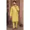 Heavy Banglori Silk Embroidery Work Kurta Pajama With Jacket in Yellow -9209186266