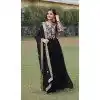Faux Georgette Print Work Party Wear Readymade Gown in Black -9225186312