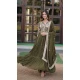 Faux Georgette Print Work Party Wear Readymade Gown in Mehendi Green -9225186313