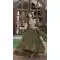 Faux Georgette Print Work Party Wear Readymade Gown in Mehendi Green -9225186313