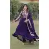 Faux Georgette Print Work Party Wear Readymade Gown in Purple -9225186315