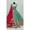 Cadet Blue Dola Silk Embroidery Diamond Work Bridal Lehenga Choli -133281902