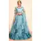 Soft Net Embroidery Work Designer Lehenga Choli in Firozi Blue -137994973