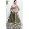 Embroidery Work Georgette Designer Wear Lehenga Choli In Olive Green -138885489