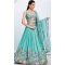 Embroidery Work Silk Chiffon Designer Wear Lehenga Choli In Turquoise -138885498