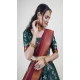 Lichi Silk Weaving Work Indian Traditional Lehenga Choli In Green -9239186359