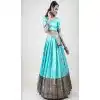Lichi Silk Weaving Work Indian Traditional Plus Size Lehenga Choli In Blue -9239186361