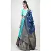 Lichi Silk Weaving Work Indian Traditional Plus Size Lehenga Choli In Blue -9239186361