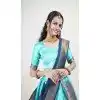 Lichi Silk Weaving Work Indian Traditional Plus Size Lehenga Choli In Blue -9239186361