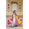 Plus Size Maslin Cotton Mirror Work Navratri Special Chaniya choli In White -144929090