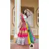 Plus Size Maslin Cotton Mirror Work Navratri Special Chaniya choli In White -144929090