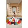 White Plus Size Viscose Rayon Mirror Work Navratri Special Chaniya choli -144929093
