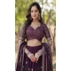 Faux Georgette Sequins Work Traditional Wear Lehenga Choli In Purple -144999131