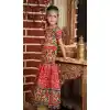 Cotton Bandhani Printed Work Navratri Chaniya Choli For Girls In Red -145169223