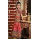 Cotton Bandhani Printed Work Navratri Chaniya Choli For Girls In Red -145169223