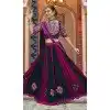 Viscose Rayon Designer Mirror Work Plus Size Navratri Chaniya Choli In Black -145279294