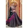 Black Viscose Rayon Designer Mirror Work Plus Size Navratri Chaniya Choli -145279296