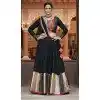 Viscose Rayon Designer Mirror Work Black Plus Size Navratri Chaniya Choli -145279297