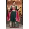 Viscose Rayon Designer Mirror Work Plus Size Navratri Chaniya Choli In Green -145279298