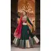 Viscose Rayon Designer Mirror Work Plus Size Navratri Chaniya Choli In Green -145279298