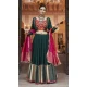 Viscose Rayon Designer Mirror Work Navratri Chaniya Choli In Green -145279298