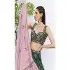 Chiffon Embroidery Work Sangeet Ceremony Plus Size Lehenga Choli In Green -145409362