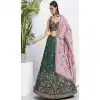 Chiffon Embroidery Work Sangeet Ceremony Plus Size Lehenga Choli In Green -145409362